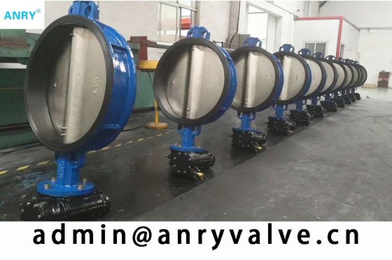 Wafer หรือ Lug Type Casted Iron Body วาล์วผีเสื้อที่นั่งยาง EPDM